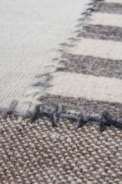 Laagpolig vloerkleed Liana 214 beige - grijs - katoen - wol - 160 x 1 x 230 cm