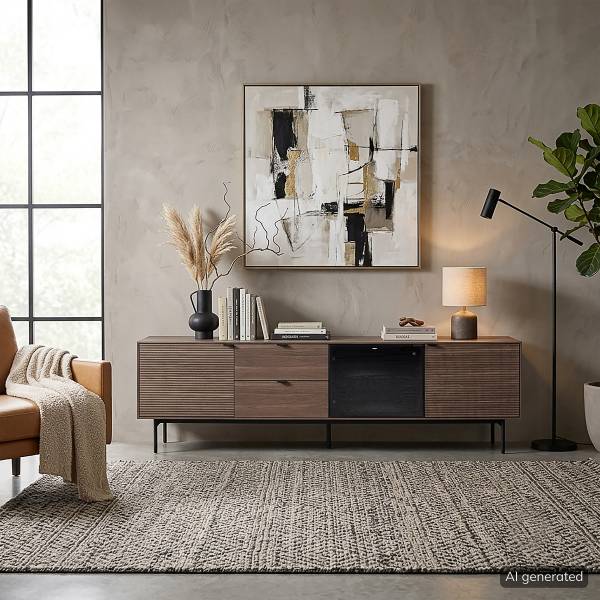 TV-Lowboard UYTAS Walnuss Dekor