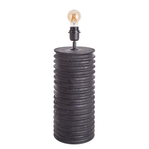Lampada da tavolo GROOVED Legno di mango / poliestere / poliacrilico / ferro - nero / bianco - 1 punto luce