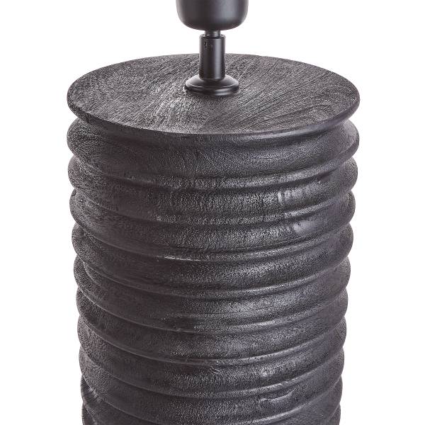 Lampada da tavolo GROOVED Legno di mango / poliestere / poliacrilico / ferro - nero / bianco - 1 punto luce