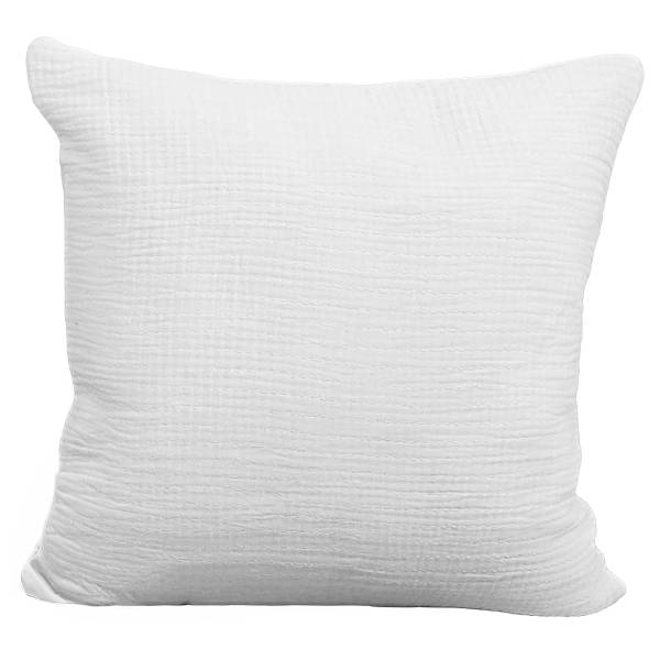 Coussin décoratif Noah Blanc - Coton - 50 x 15 x 50 cm