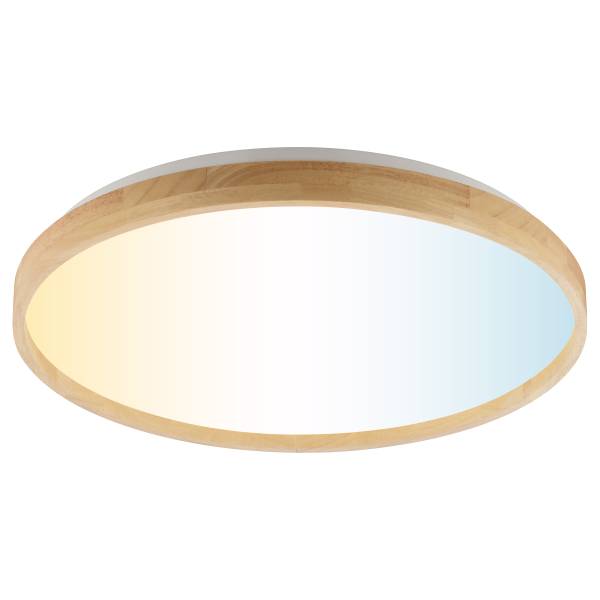 LED-Deckenleuchte Alson Eisen / Gummibaum - Braun - 1-flammig - Durchmesser: 50 cm