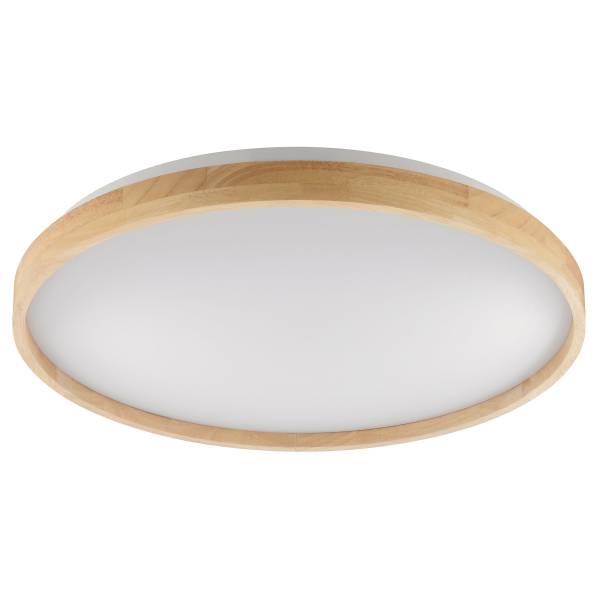 LED-Deckenleuchte Alson Eisen / Gummibaum - Braun - 1-flammig - Durchmesser: 50 cm