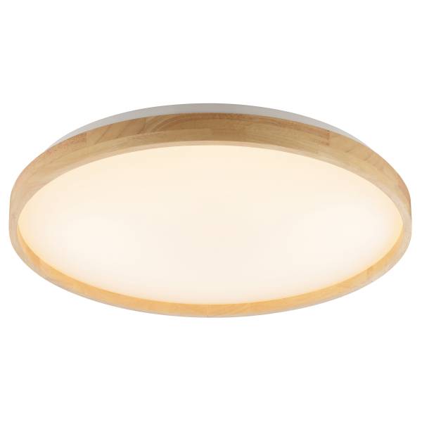 LED-Deckenleuchte Alson Eisen / Gummibaum - Braun - 1-flammig - Durchmesser: 50 cm
