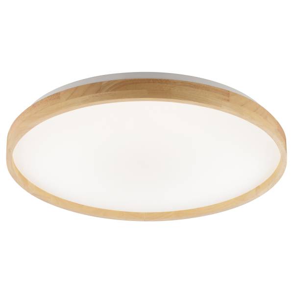 LED-Deckenleuchte Alson Eisen / Gummibaum - Braun - 1-flammig - Durchmesser: 50 cm
