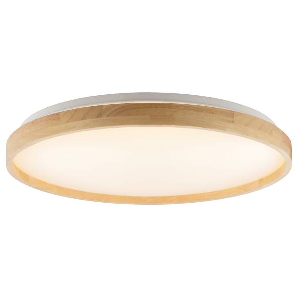LED-Deckenleuchte Alson Eisen / Gummibaum - Braun - 1-flammig - Durchmesser: 50 cm
