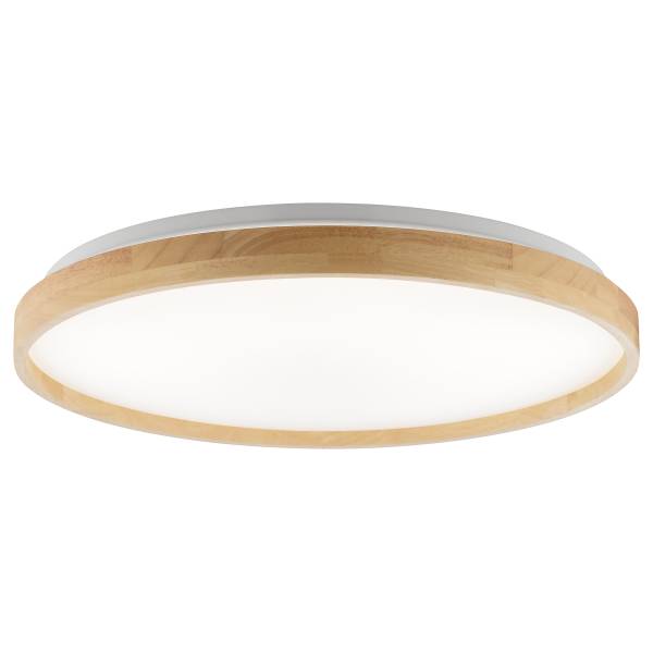 LED-Deckenleuchte Alson Eisen / Gummibaum - Braun - 1-flammig - Durchmesser: 50 cm