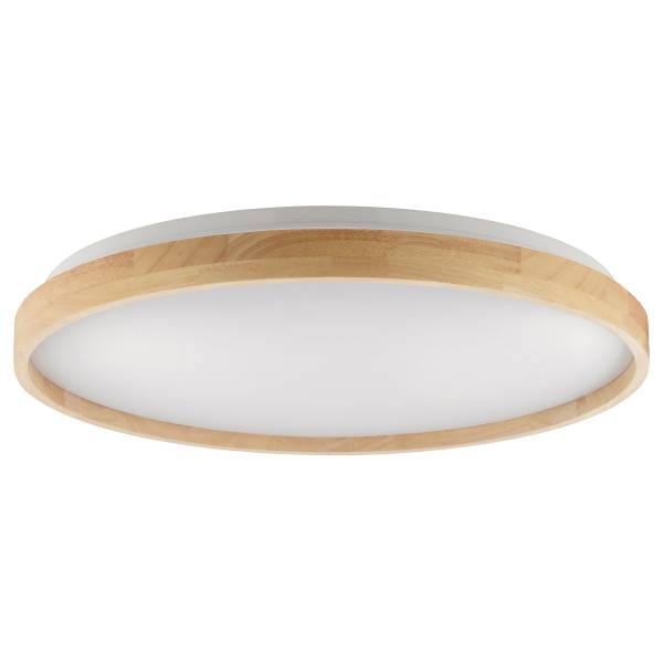 LED-Deckenleuchte Alson Eisen / Gummibaum - Braun - 1-flammig - Durchmesser: 50 cm