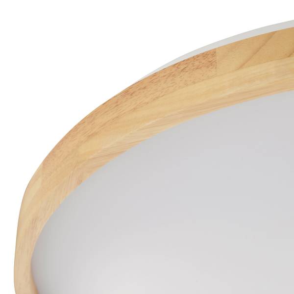 LED-Deckenleuchte Alson Eisen / Gummibaum - Braun - 1-flammig - Durchmesser: 50 cm