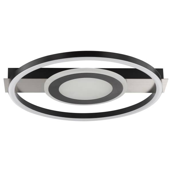 Plafonnier LED Type E Fer - Noir - Nb d'ampoules : 1 - Blanc chaud