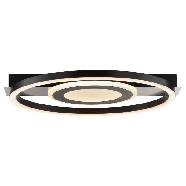 Plafonnier LED Type E Fer - Noir - Nb d'ampoules : 1 - Blanc chaud
