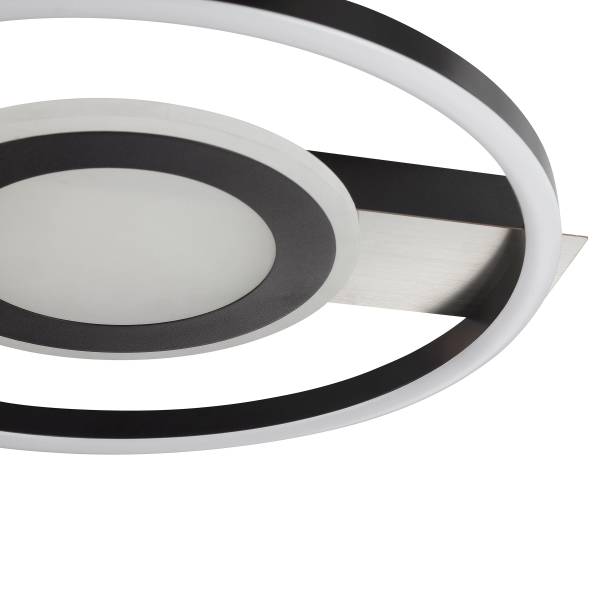 Plafonnier LED Type E Fer - Noir - Nb d'ampoules : 1 - Blanc chaud