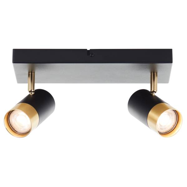 LED-Deckenleuchte Vigolo Eisen - Schwarz / Gold - 2-flammig