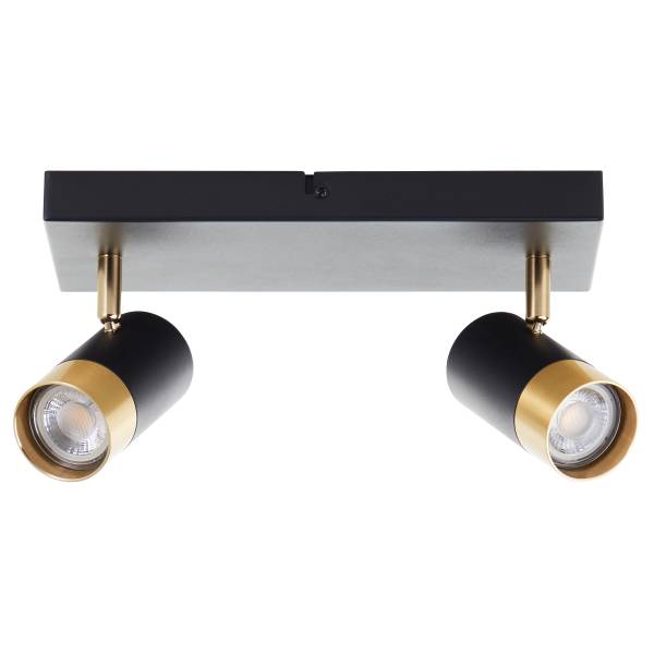 LED-Deckenleuchte Vigolo Eisen - Schwarz / Gold - 2-flammig