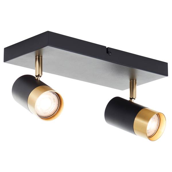 LED-Deckenleuchte Vigolo Eisen - Schwarz / Gold - 2-flammig