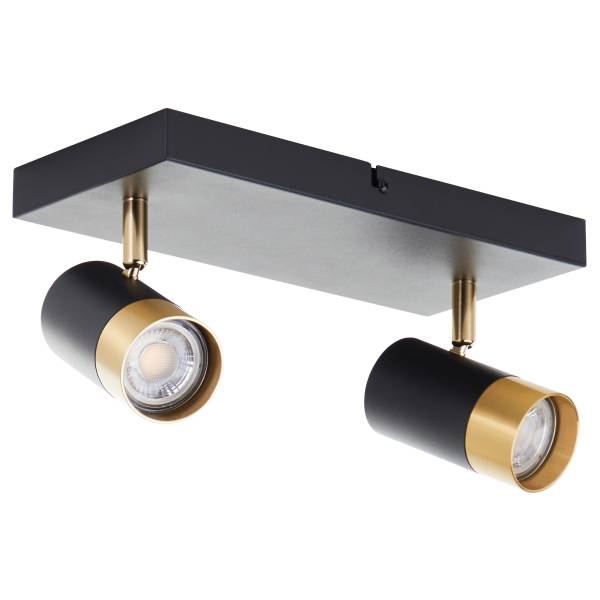 LED-Deckenleuchte Vigolo Eisen - Schwarz / Gold - 2-flammig