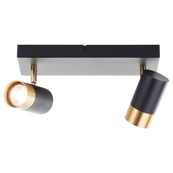 LED-Deckenleuchte Vigolo Eisen - Schwarz / Gold - 2-flammig