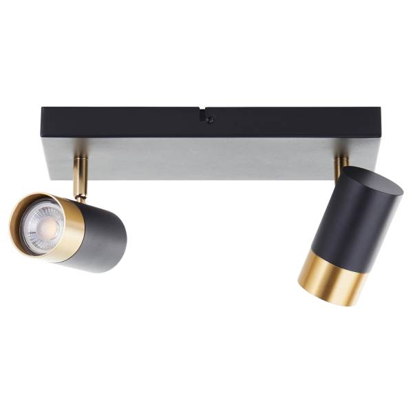 LED-Deckenleuchte Vigolo Eisen - Schwarz / Gold - 2-flammig