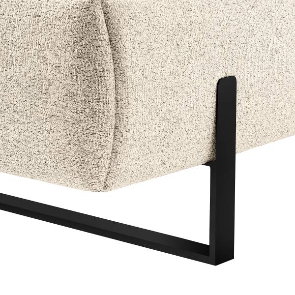 Polsterbett Dileser Strukturstoff Purna: Creme - Schwarz - 140 x 200cm - Schwarz