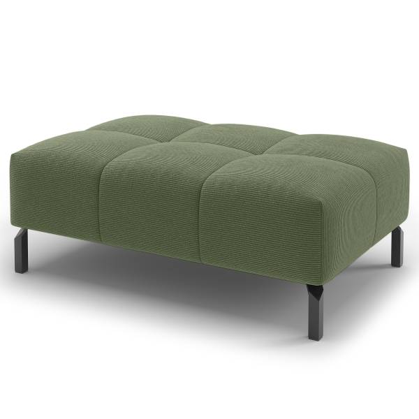 Polsterhocker AMARU Höhe 45 cm Feincordstoff Feena: Olivgrün