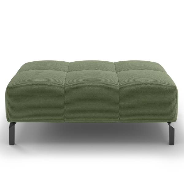 Polsterhocker AMARU Höhe 45 cm Feincordstoff Feena: Olivgrün