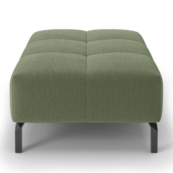 Polsterhocker AMARU Höhe 45 cm Feincordstoff Feena: Olivgrün