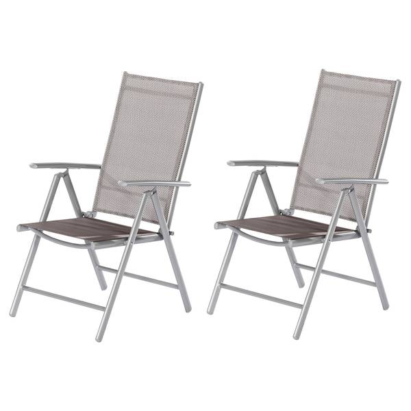 Gartenklappstuhl Amalfi 2er-Set Silber / Taupe