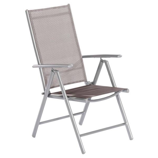 Gartenklappstuhl Amalfi 2er-Set Silber / Taupe