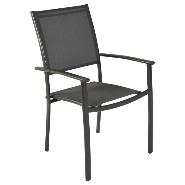 Stapelstuhl Milano 2er-Set Grau - Polyester - Aluminium - 57 x 90 x 56 cm