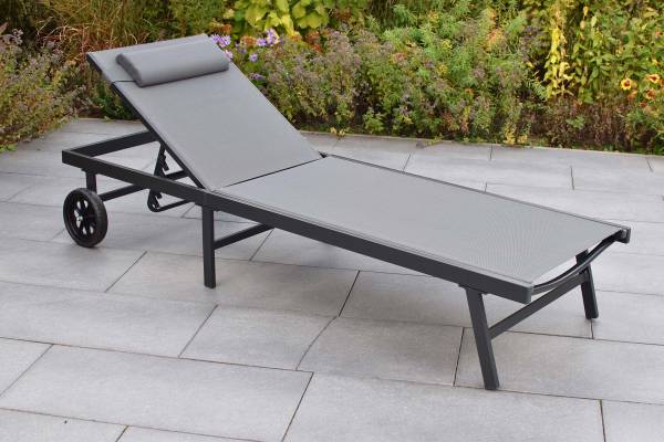 Gartenliege Tessin Grau - Polyester - Aluminium