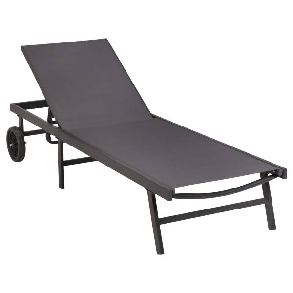 Gartenliege Tessin Grau - Polyester - Aluminium
