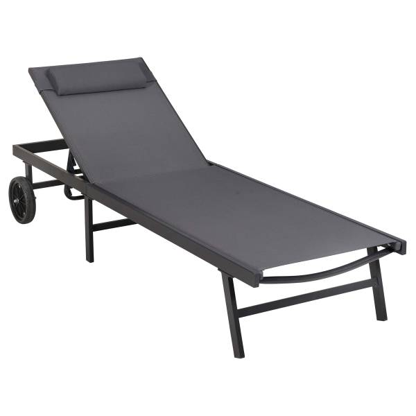 Gartenliege Tessin Grau - Polyester - Aluminium