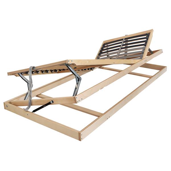 Lattenrost Chirva - verstellbar Grau / Natur - 90 x 200cm - Ausrichtung links