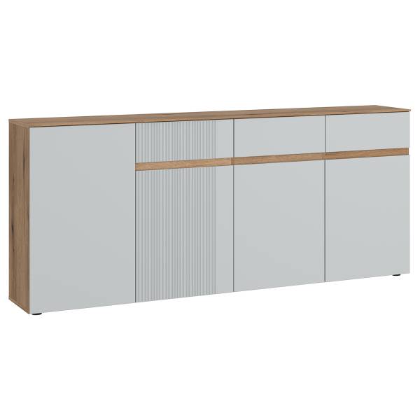 Madia Maazat Grigio chiaro / Effetto rovere - Larghezza: 200 cm