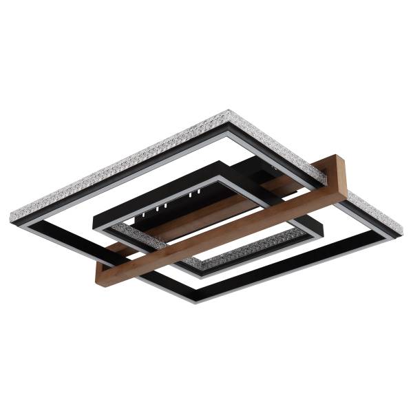 LED-Deckenleuchte Deloris Eisen - Schwarz / Dunkelbraun - 1-flammig