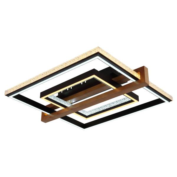 LED-Deckenleuchte Deloris Eisen - Schwarz / Dunkelbraun - 1-flammig