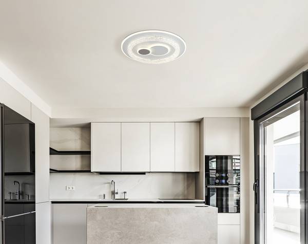 LED-Deckenleuchte Kriswall Eisen - Weiß - 1-flammig