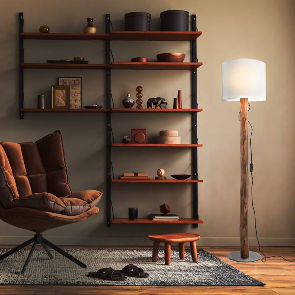 Stehleuchte Norin Esche - Weiß - 1-flammig