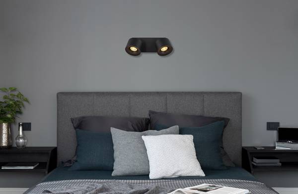 Plafonnier LED Rae Fer - Noir - Nb d'ampoules : 2