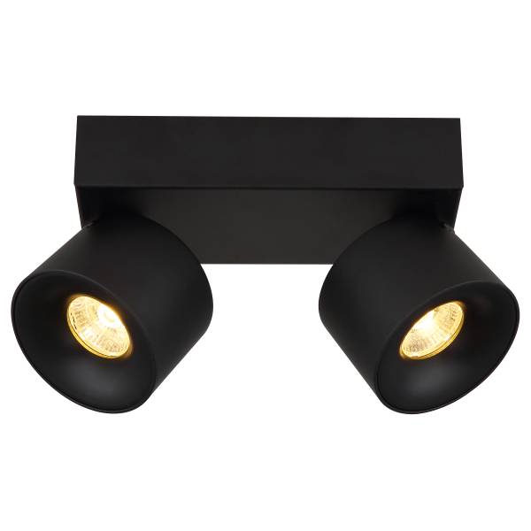 Plafonnier LED Rae Fer - Noir - Nb d'ampoules : 2