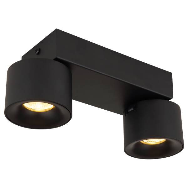 Plafonnier LED Rae Fer - Noir - Nb d'ampoules : 2