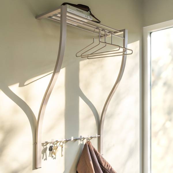 Wandkapstok Carve beige - staal - 75 x 113 x 29 cm
