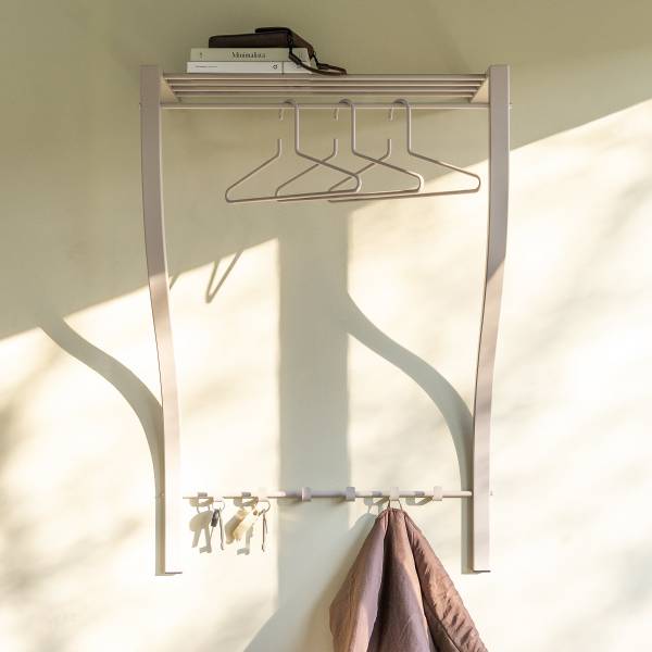 Wandkapstok Carve beige - staal - 75 x 113 x 29 cm