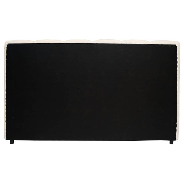 Letto imbottito contenitore Esliaa Tessuto Bouclé Laena: crema - 180 x 200cm