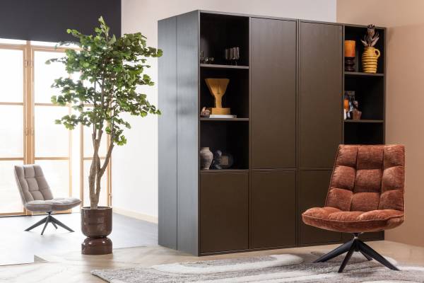 Massiver Schrank Meggy - 108 cm Braun - Ausrichtung rechts