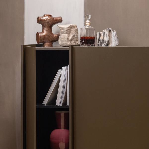 Massives Highboard Brock Graubraun