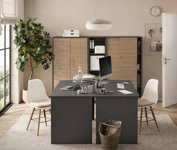 Aktenschrank Metz Anthrazit - Höhe: 150 cm