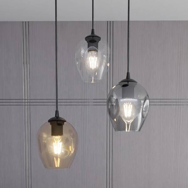 Pendelleuchte Istar Premium Stahl / Glas - Weiß / Stahl - Flammenanzahl: 3