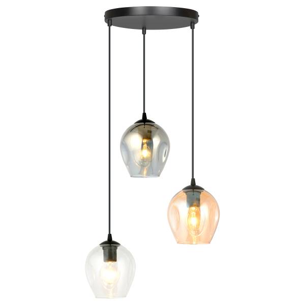 Pendelleuchte Istar Premium Stahl / Glas - Weiß / Stahl - Flammenanzahl: 3