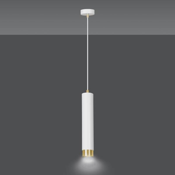 Hanglamp Kibo staal - wit/goudkleurig - Aantal lichtbronnen: 1